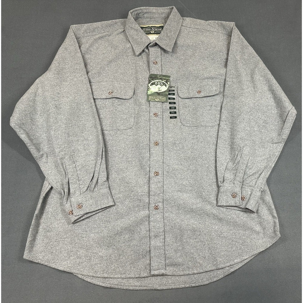 NEW Field & Stream Flannel Shirt Mens Size 2XL 100% Cotton Long Sleeve NWT